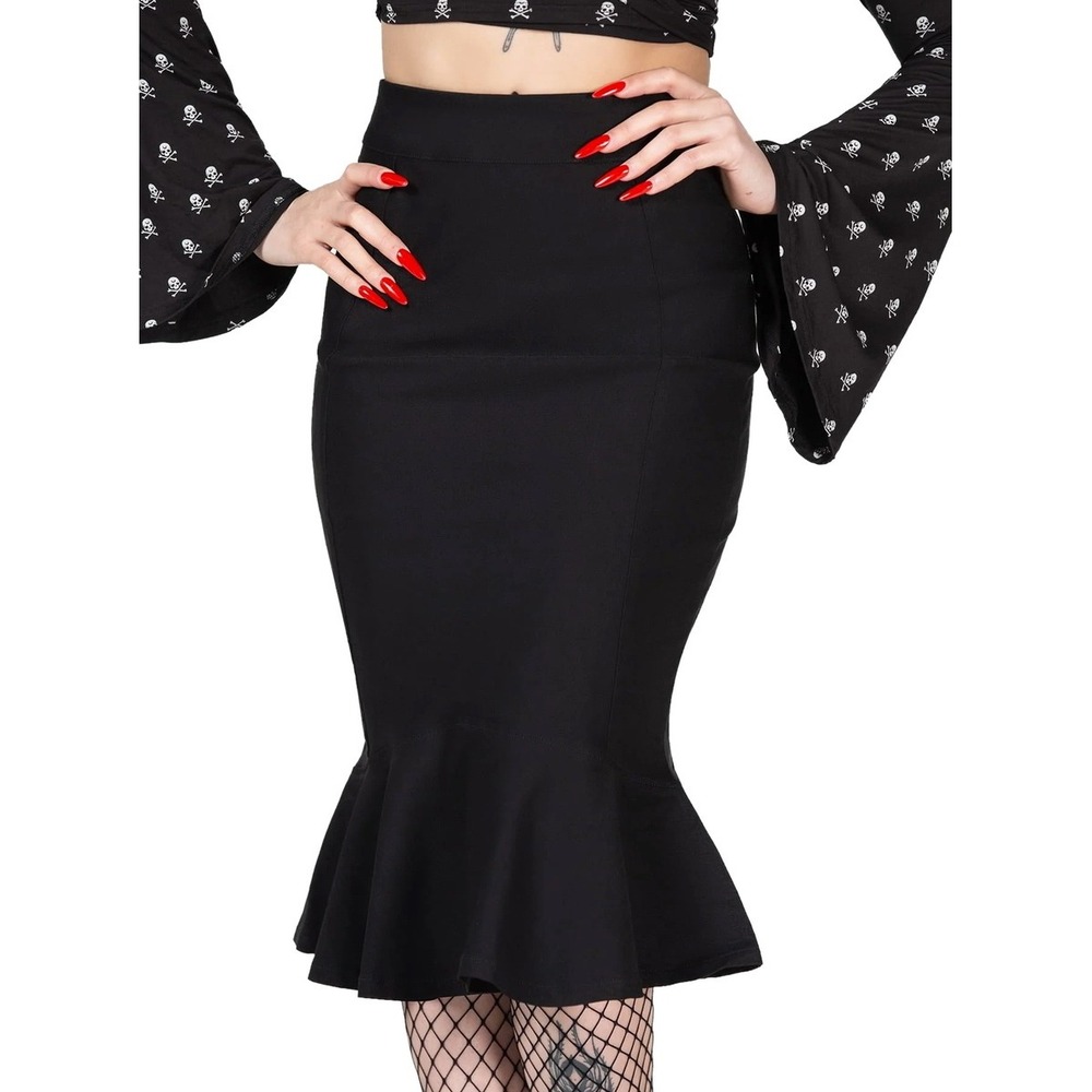 Killstar Royal blast midi wiggle skirt retro pinup rockabilly